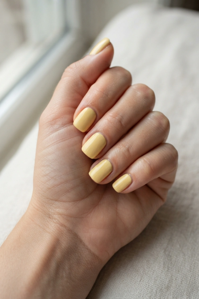Fading Butter Yellow nails