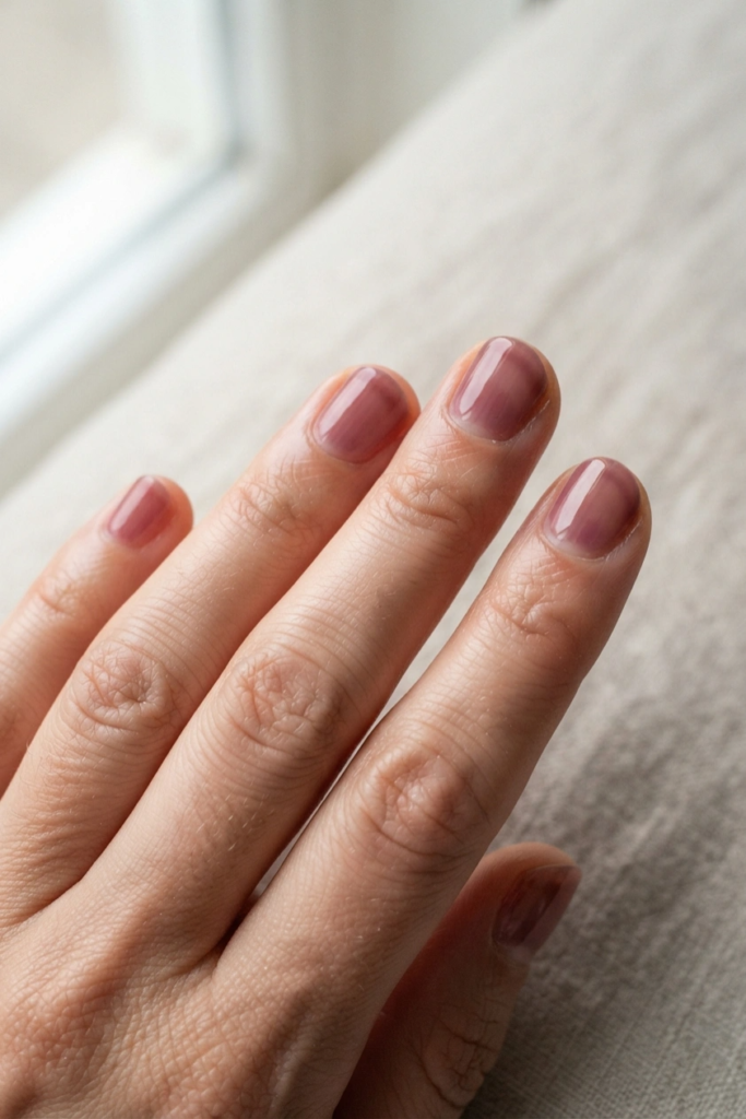 Sheer Plum Wash nails