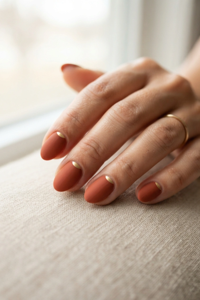 Terracotta Half Moon nails