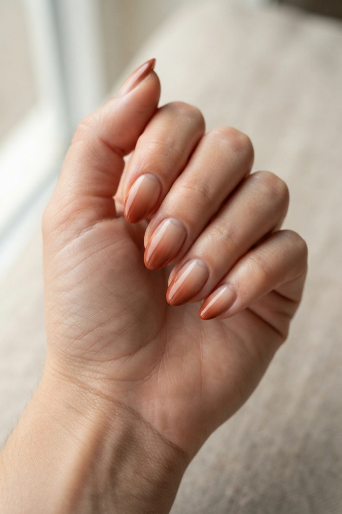 Terracotta ombre nails