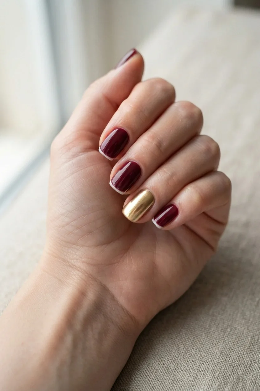 Glazed burgundy pearl finish with a soft iridescent sheen