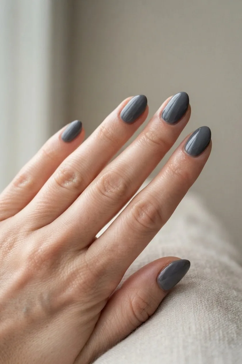Charcoal gray nails