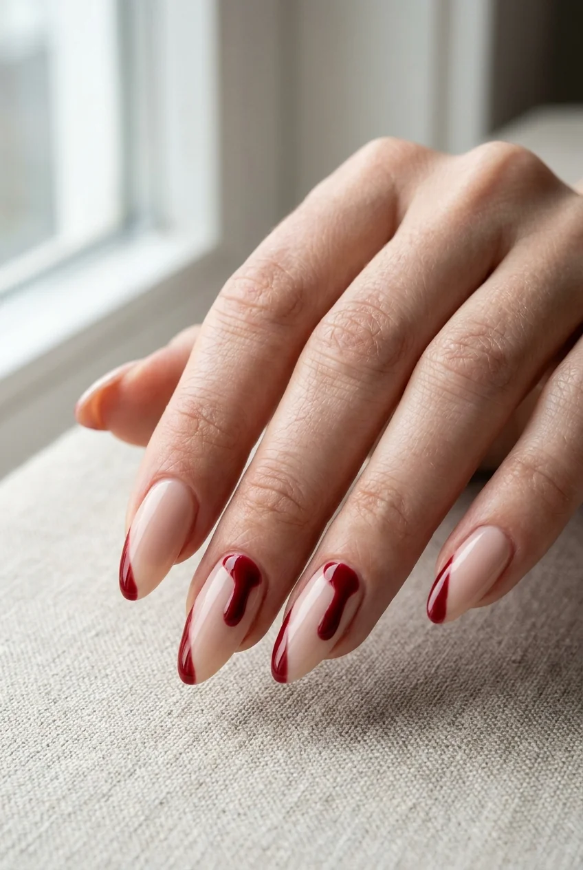 Blood drip tips for short nails