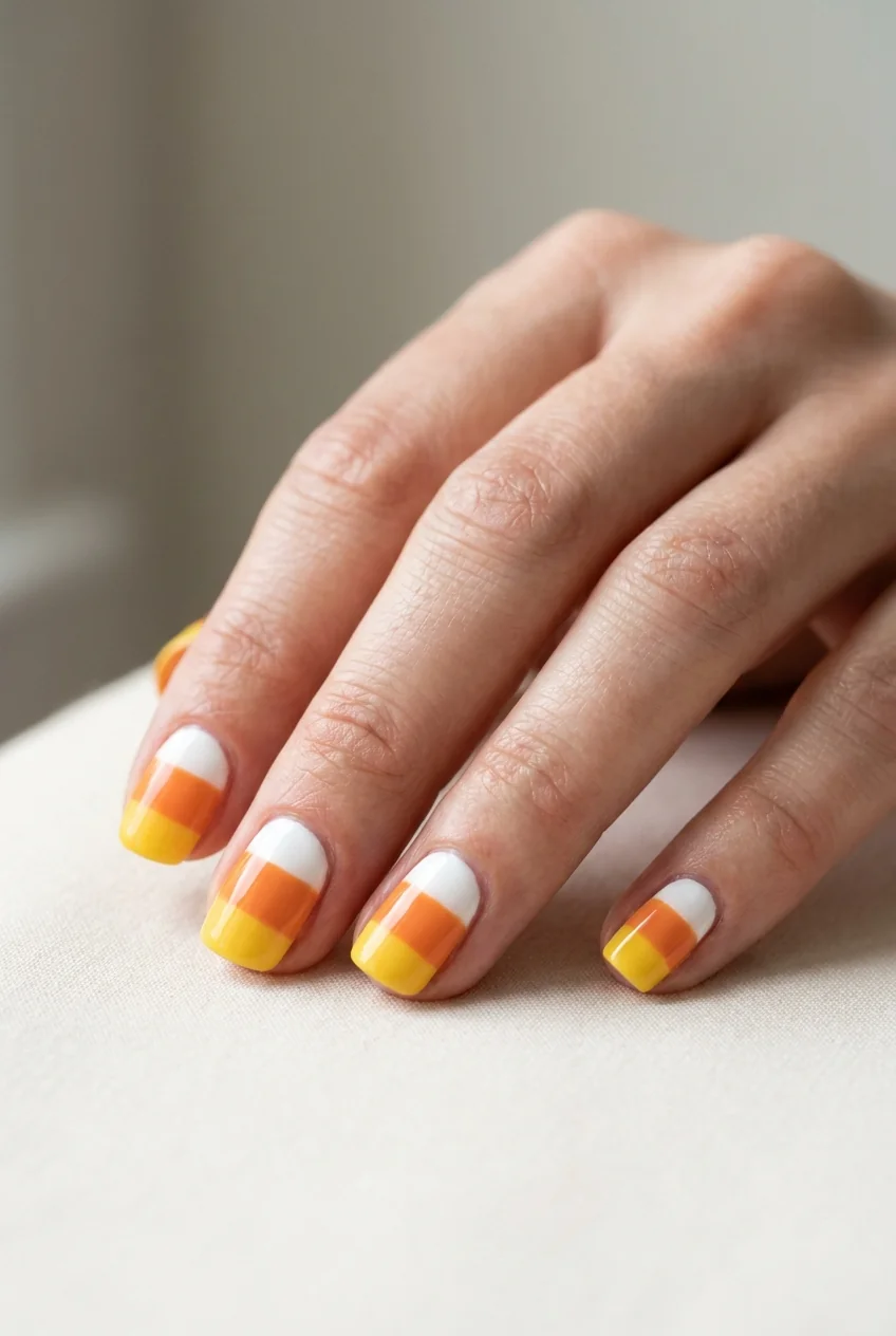 Candy corn tips for short nails