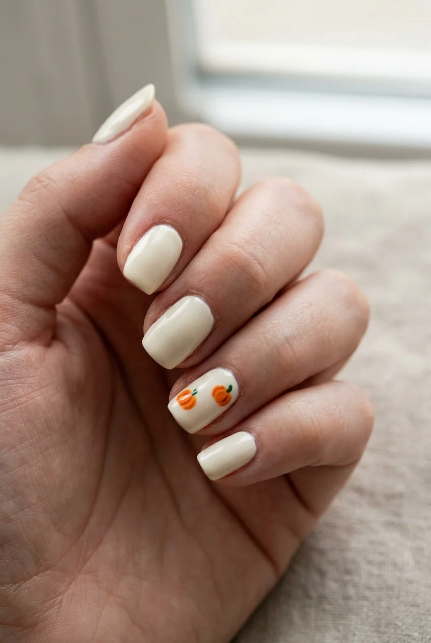 Little pumpkin for short nails