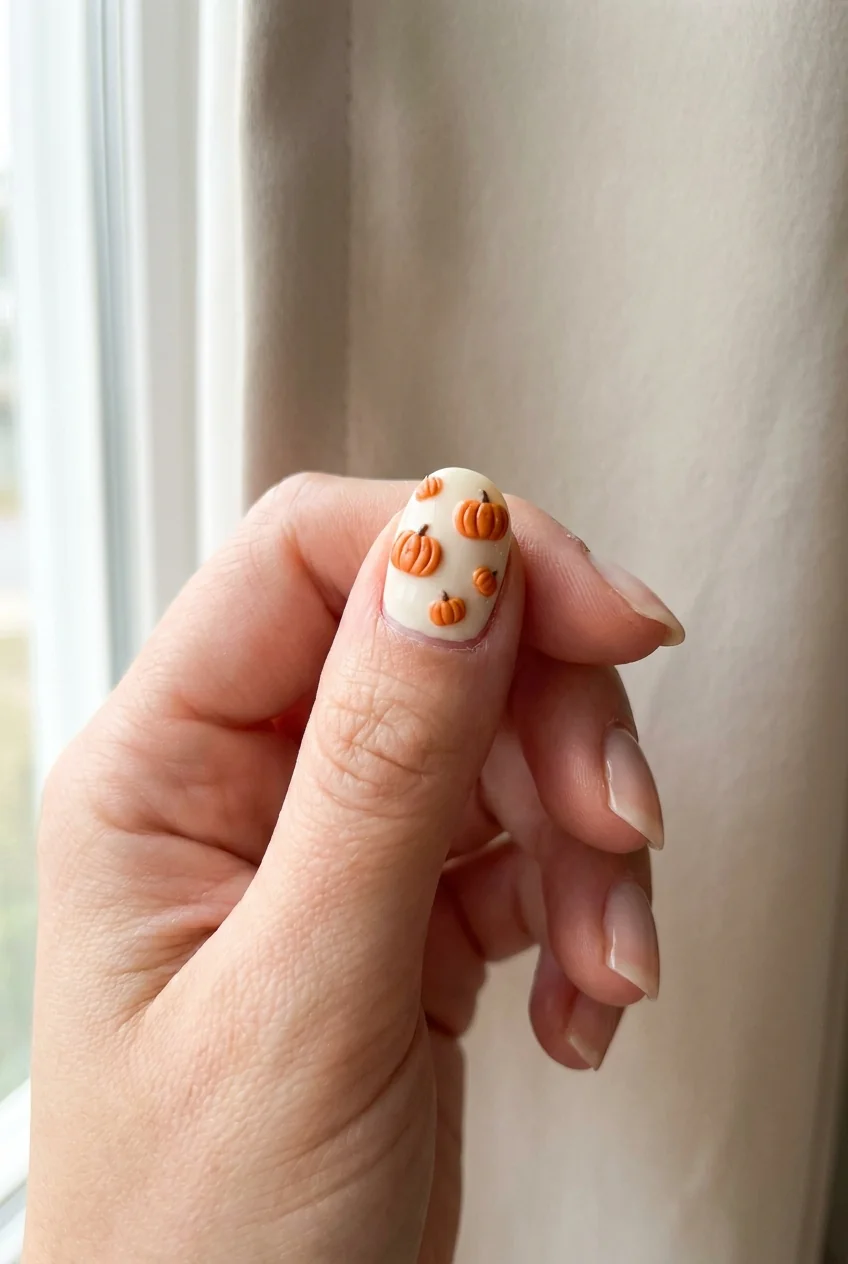 Pumpkin patch scatter for short nails