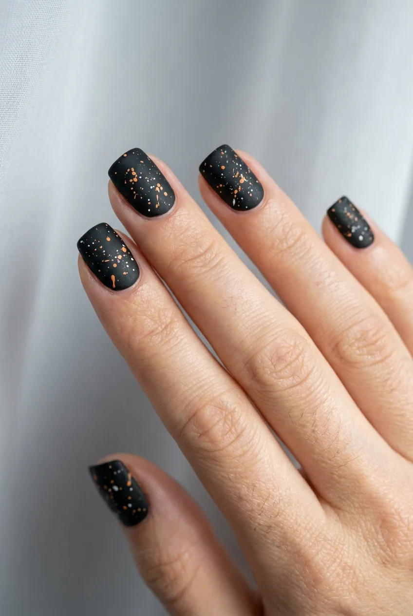 Splatter speckle for short nails