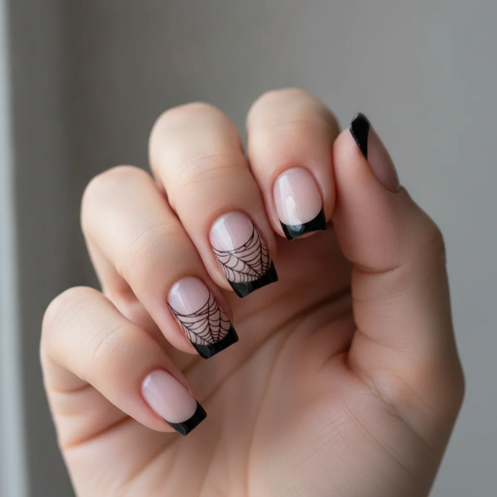 Web French tip for short nails
